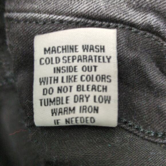 Satin Doll Women's 20 Stretch Black Denim Cropped Jeans, Stud Waist Button Fly - Picture 6 of 6